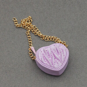 4inch bag charm cute custom bags - purple heart bag - 0623B89